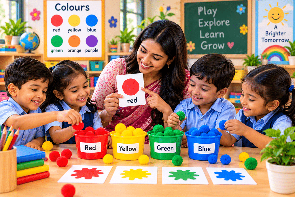 color sorting fun in the classroom