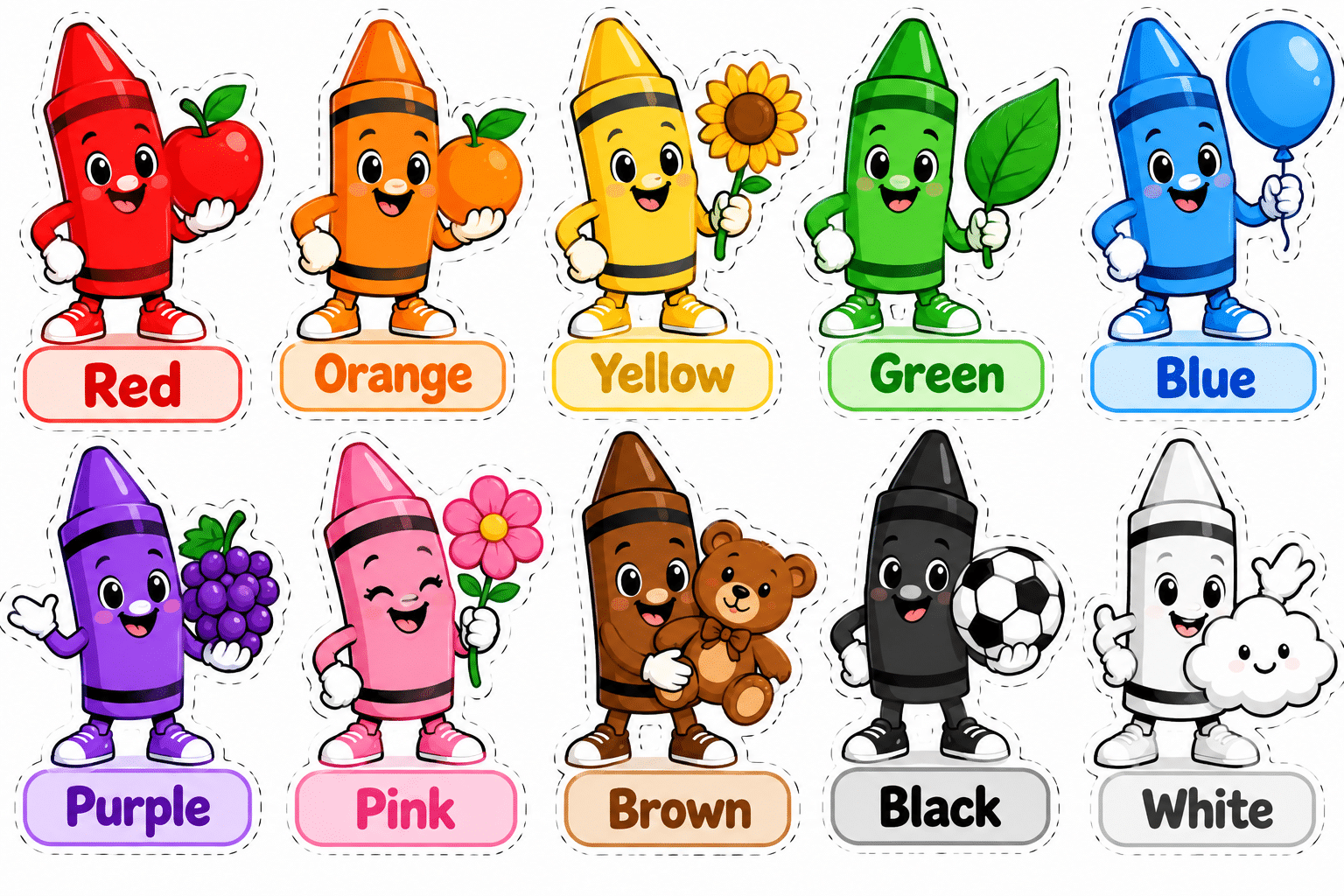 Printables Crayon Character Colours Chart