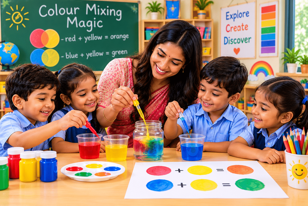 colour mixing magic classroom