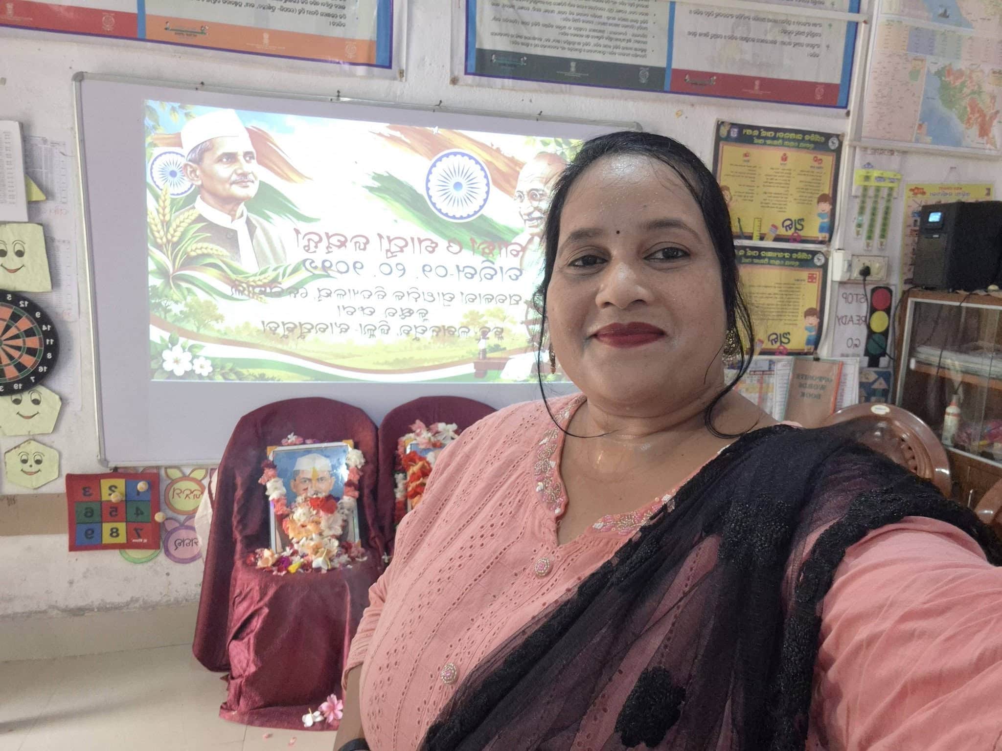Reena Rani Dehuri in her school classroom