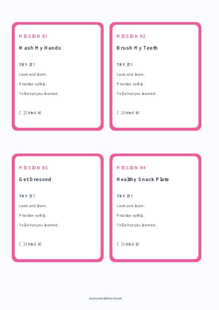 Printables Actual first-page preview of 25 Life Skills Activity Cards