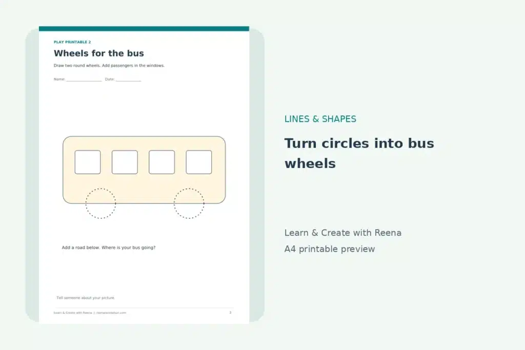 Why Is My Child Learning Lines Before Letters? A Practical Guide for Parents Add circles for wheels and turn line practice into a bus picture.