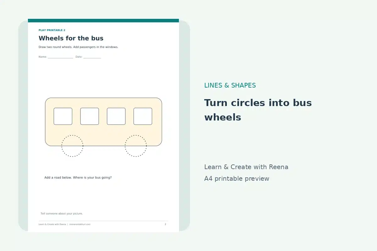 Why Is My Child Learning Lines Before Letters? A Practical Guide for Parents Add circles for wheels and turn line practice into a bus picture.